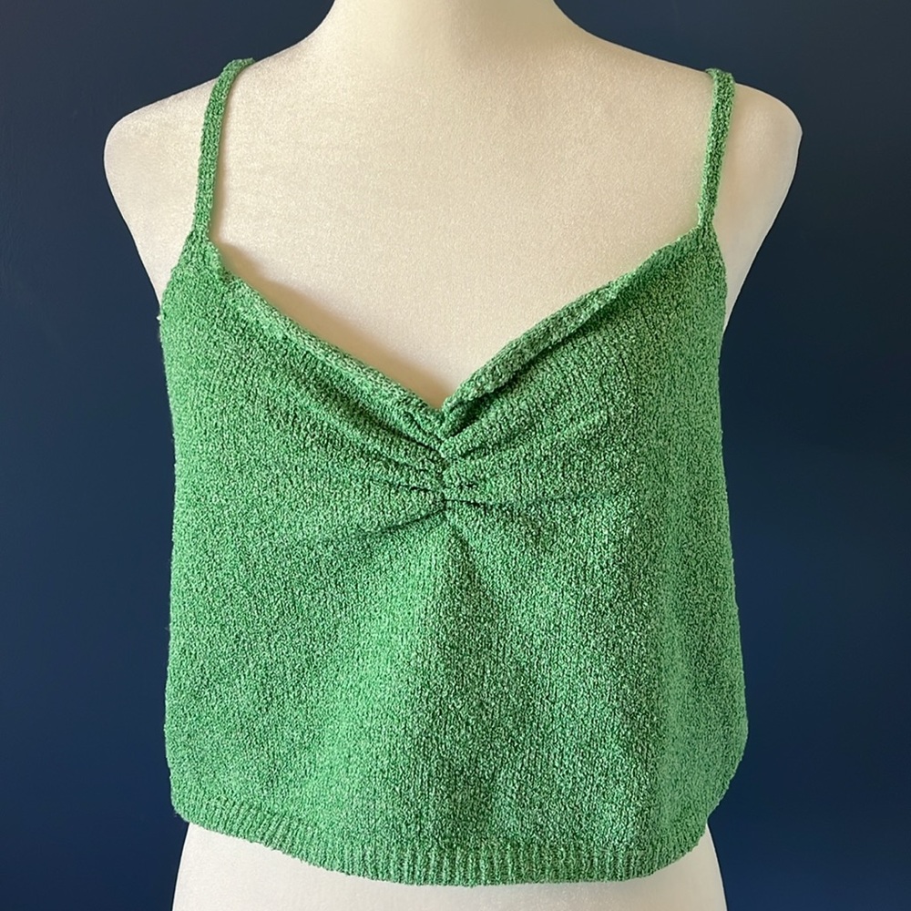 Lulus Cami Cropped Tank, So HOT this summer, green apple color, stretch top XL